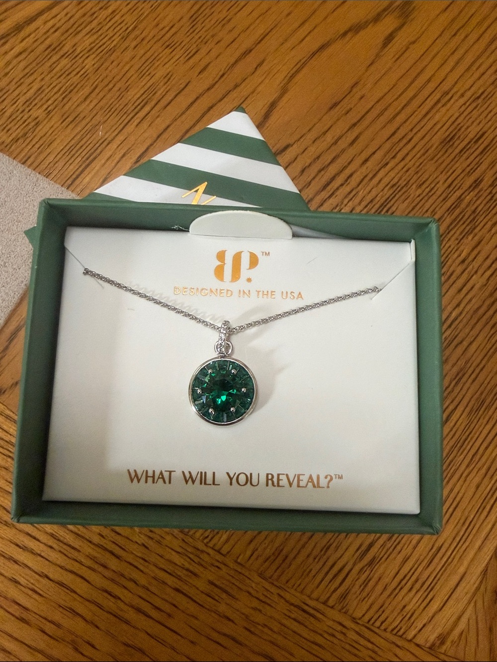 Emerald Green Crystal Pendant Necklace